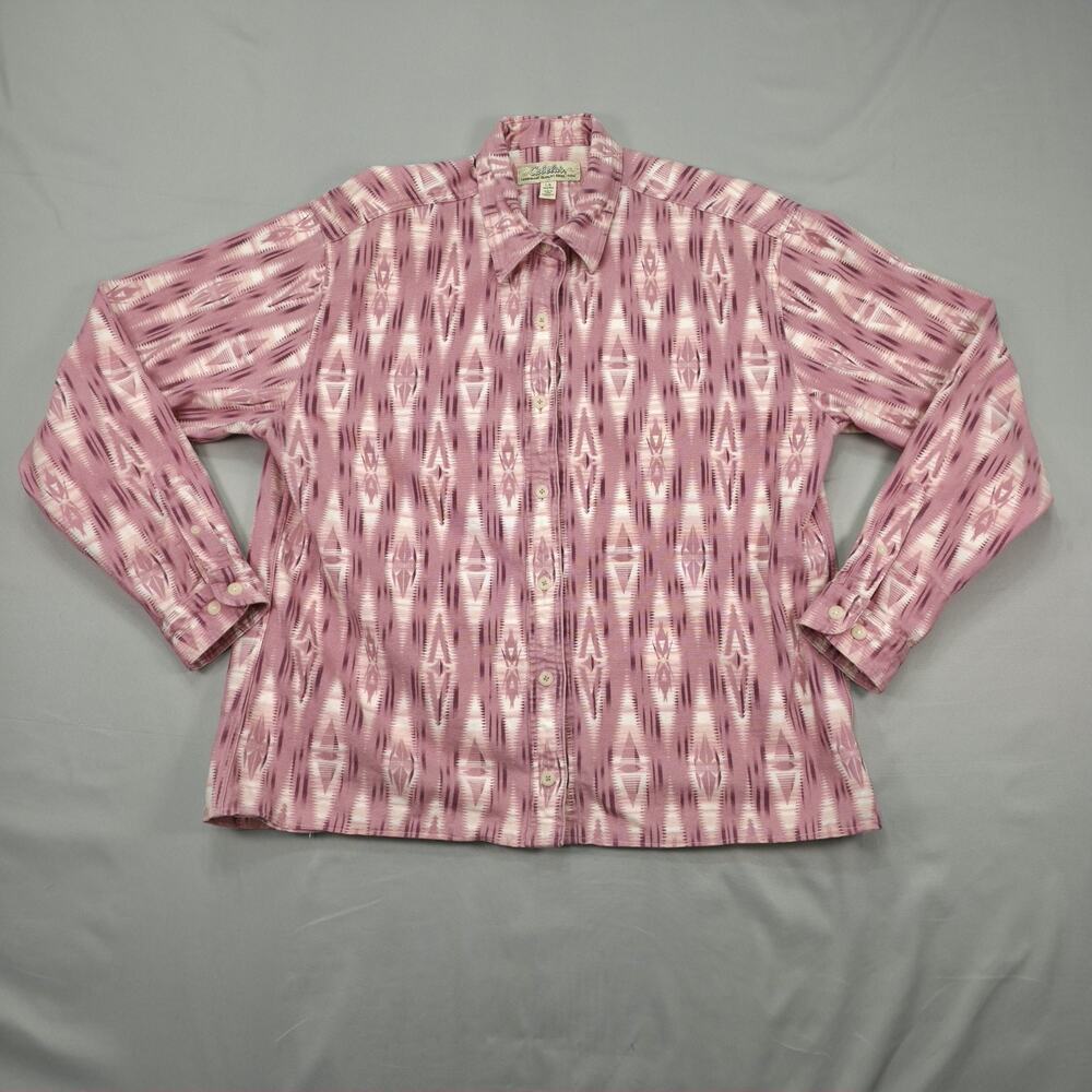 Cabelas Womens Large Pink Southwestern Western Aztec Cowgirl Ranch Bohemian